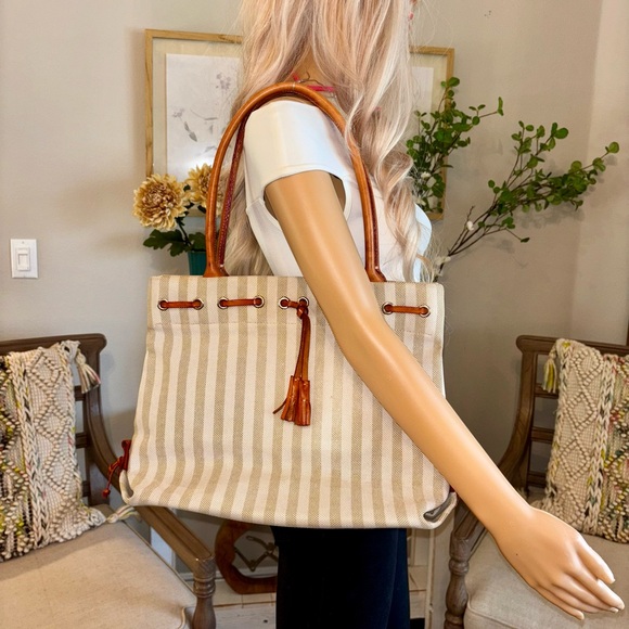 DOONEY & BOURKE Vintage Striped Tassel Tote - Picture 1 of 14